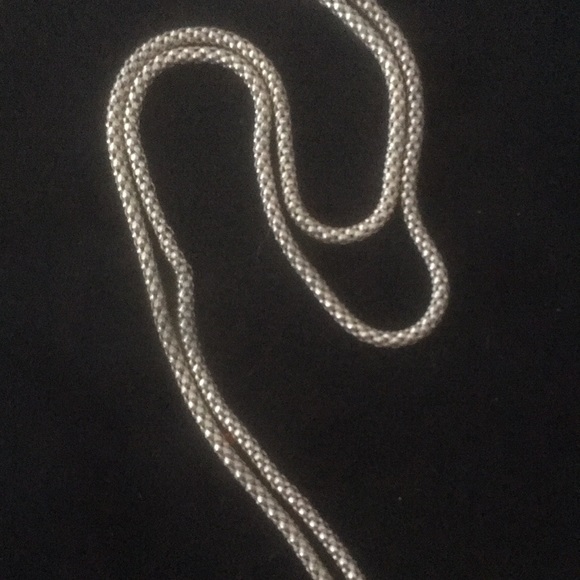 💕Host Pick💕Silver 3/4” sq Pendent and Box Chain w/crystal Cubic Zirconia - Picture 4 of 8